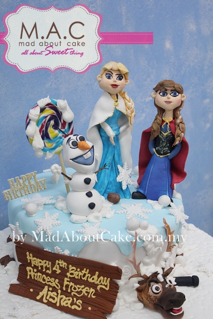 Olaf, Elsa and Anna frozen cake by Mad About Cake