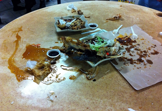 Dirty table in Malaysia