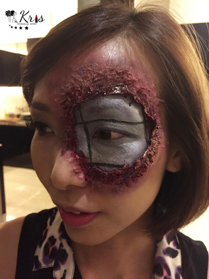 Terminator makeup halloween by Kristen Tang
