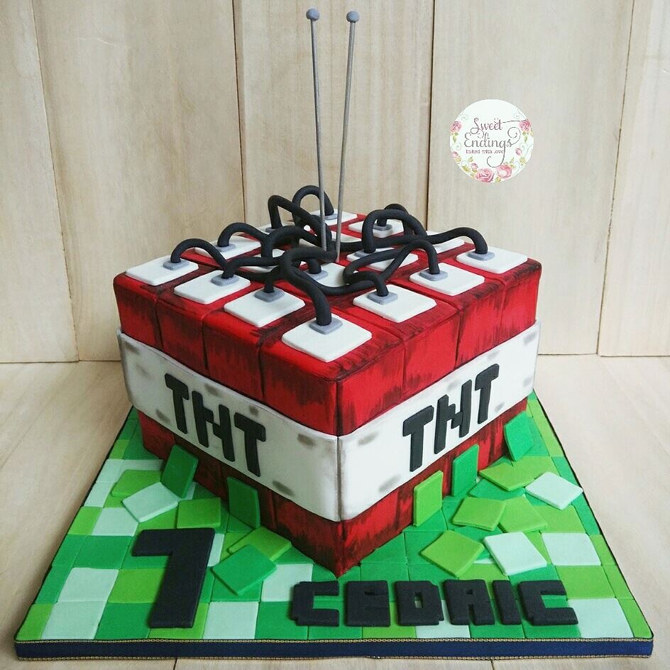 TNT Minecraft cake. Explosive! by Sweet Endings