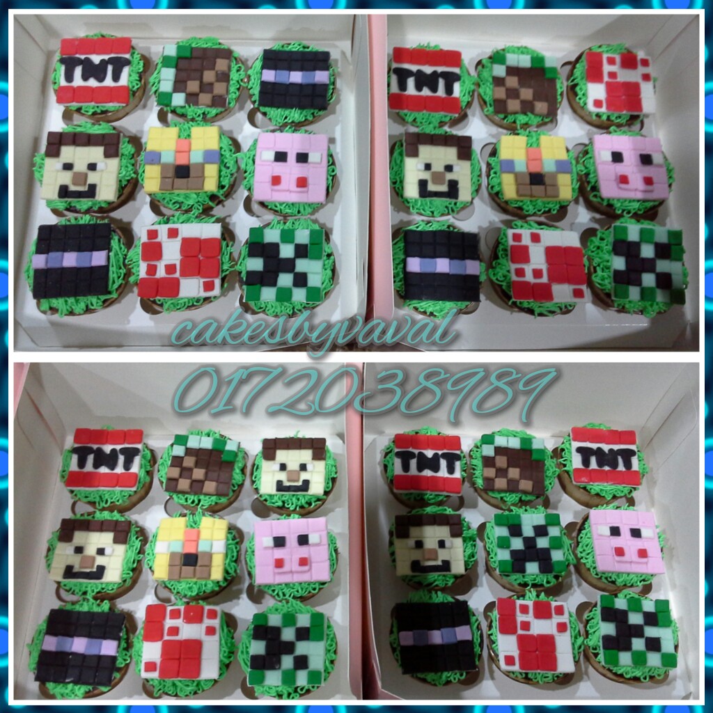 Enderman, TNT, creeper cupcakes by Val's Bakery