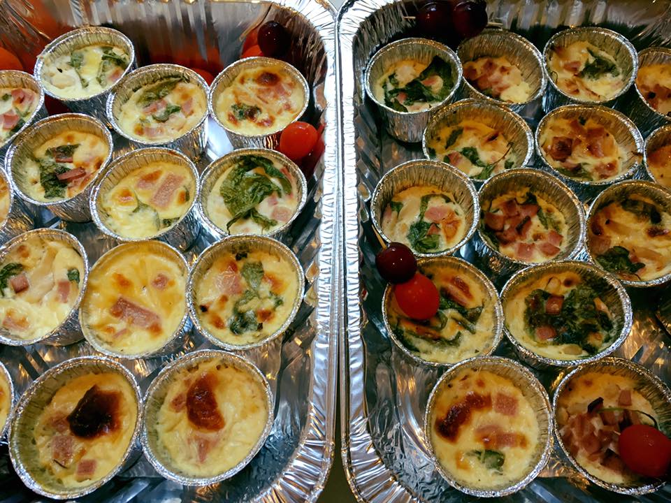 Mini quiche. Catering menu by House of Croissant.