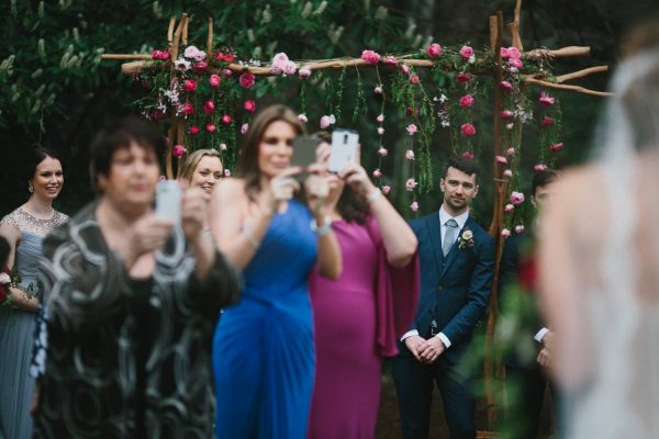 Overenthusiastic wedding ceremony guests with their mobile phones. Photo by Thomas Stewart Photography.