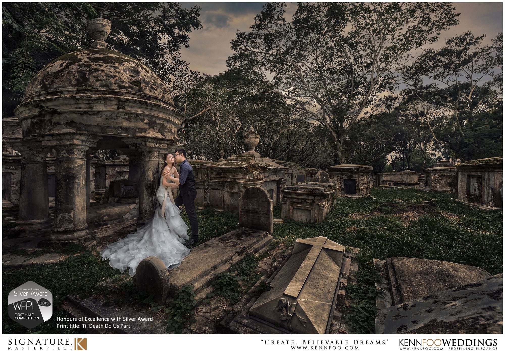 Honours of Excellence with Silver Award - WPPI First Half 2015 Online Competition (Wedding & Portrait Photographers International). KENNFOO Weddings. Source.