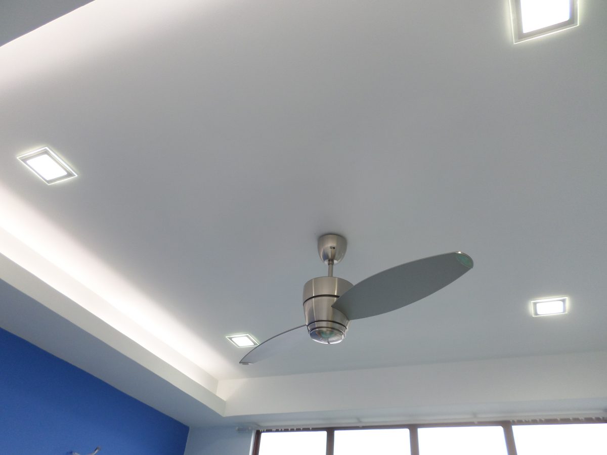 Switch from aircon to fans for energy efficient home design. L&L Renovation & Electrical Services.