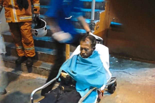 Man set on fire while in toilet. Image from The Star Online