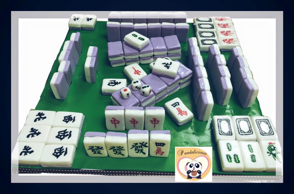 Mahjong set cake