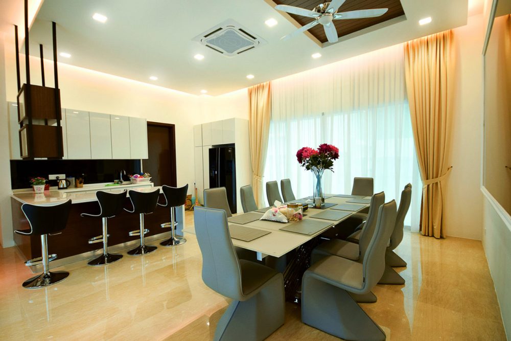 Modern Classic Design With Warm Colours for a Bungalow in Shah Alam. Design by Hatch Design