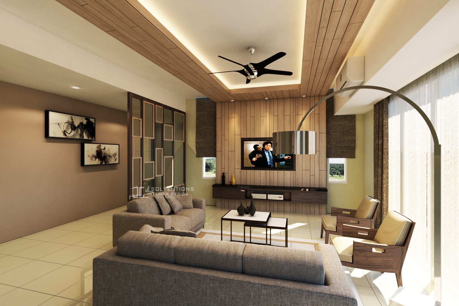 Concept Home with Wood Cove Ceiling. Project by: J Solventions Interior Design