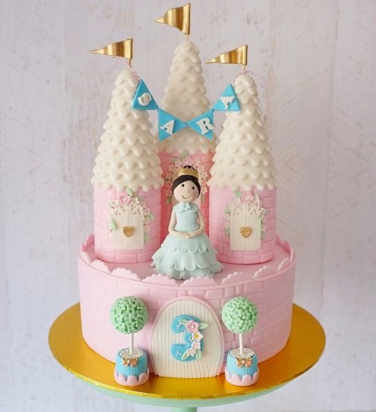 Sweet princess birthday cake for 3-year old. Made by: Oni Cupcakes.Order in Singapore at Recommend.sg