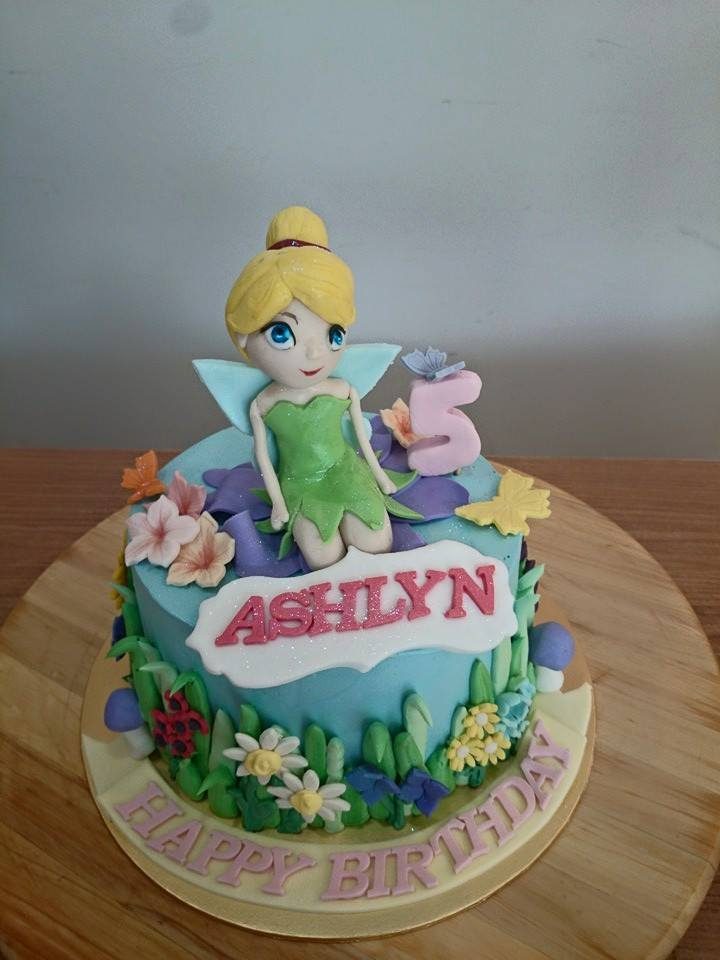 Tinkerbell cake with garden setting. Made by: My Fat Lady Cakes and Bakes. Order in Singapore at Recommend.sg