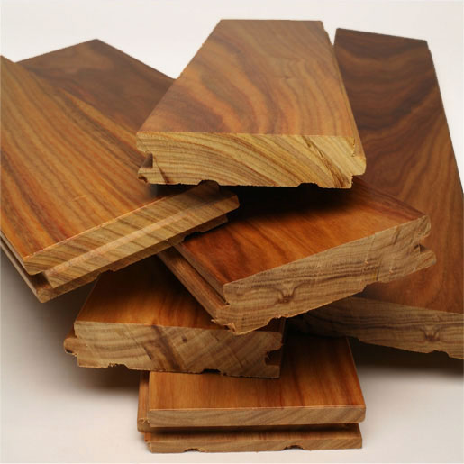 Solid wood flooring planks made of keruing wood