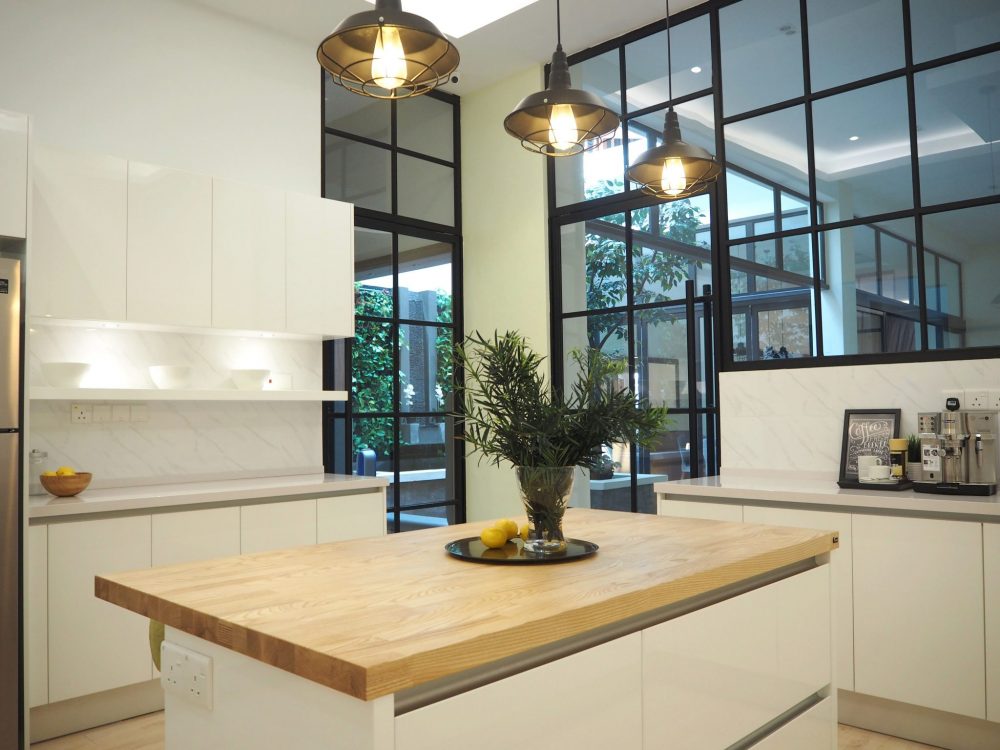 Scandinavian kitchen design in superlink terrace house in Glenmarie by Meridian Inspiration