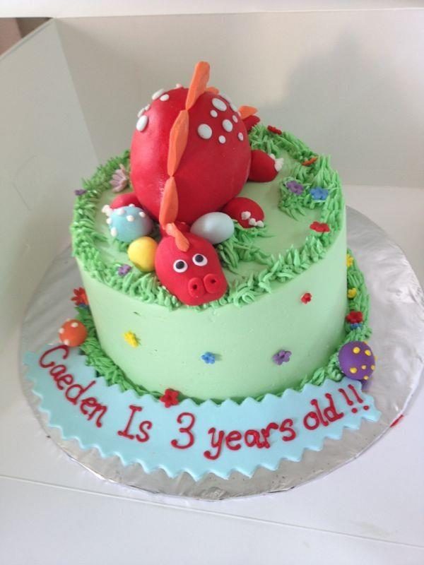 Sleeping Dinosaur Cake for 3 year old by My Fat Lady Cakes and Bakes