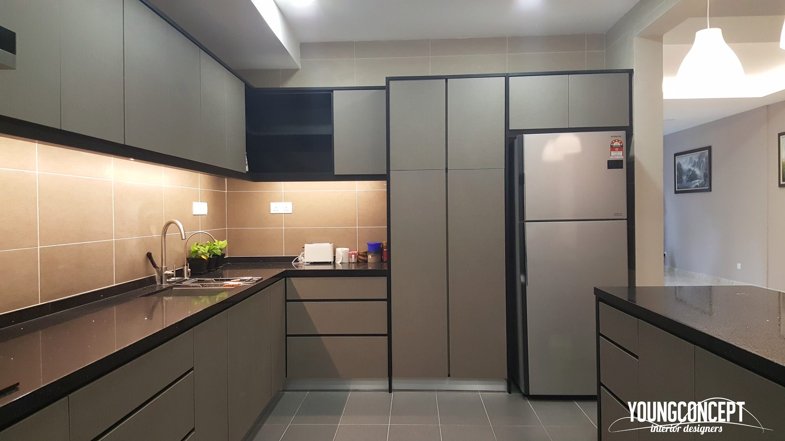 Kitchen design for Bungalow in Lake Edge, Puchong. Project by: Young Concept Design Sdn Bhd