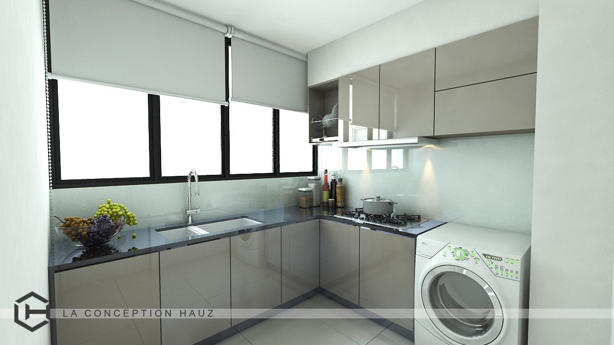 Small Kitchen design for Condominium in Bukit Jalil. Project by: La Conception Hauz