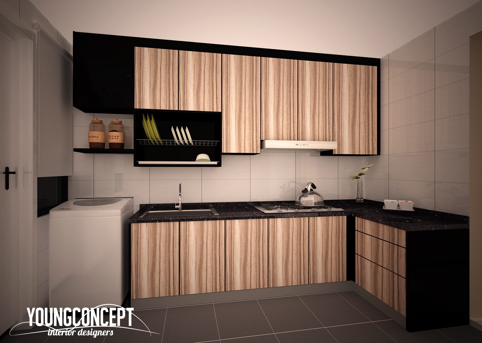 Small kitchen design Condominium in Putra Prima, Puchong. Project by:Young Concept Design
