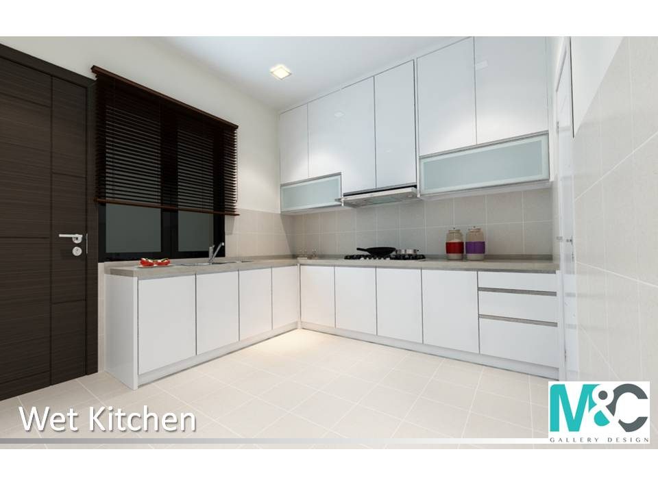 Wet Kitchen design for Semi-Detached House in Sunway Montana. Project by: M&C Concept Design
