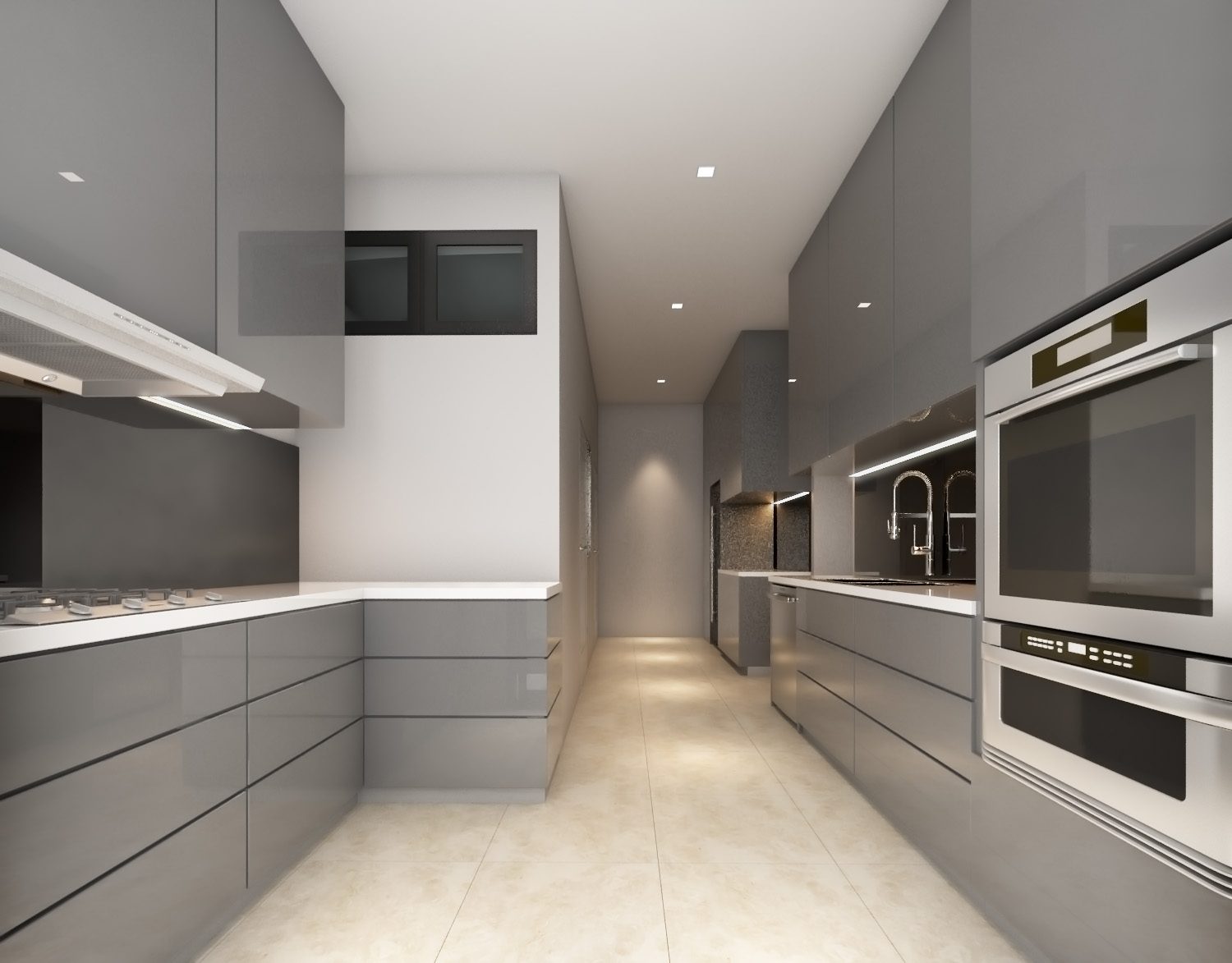 Modern minimalist Kitchen design for condominium in 11 Mont Kiara. Project by:Hatch Design