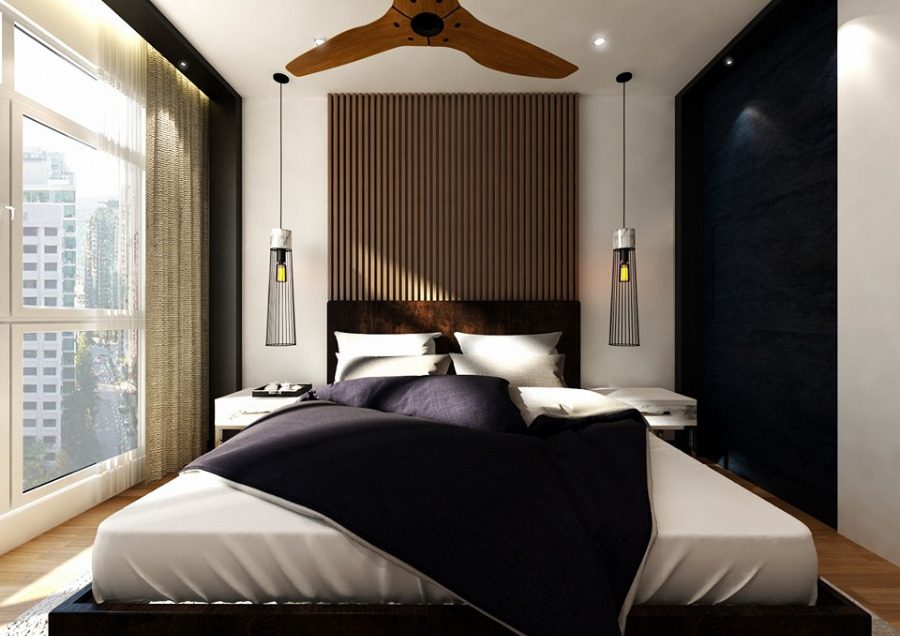 A full bed that fills the room proportionally. Project by: Grov Design Studio
