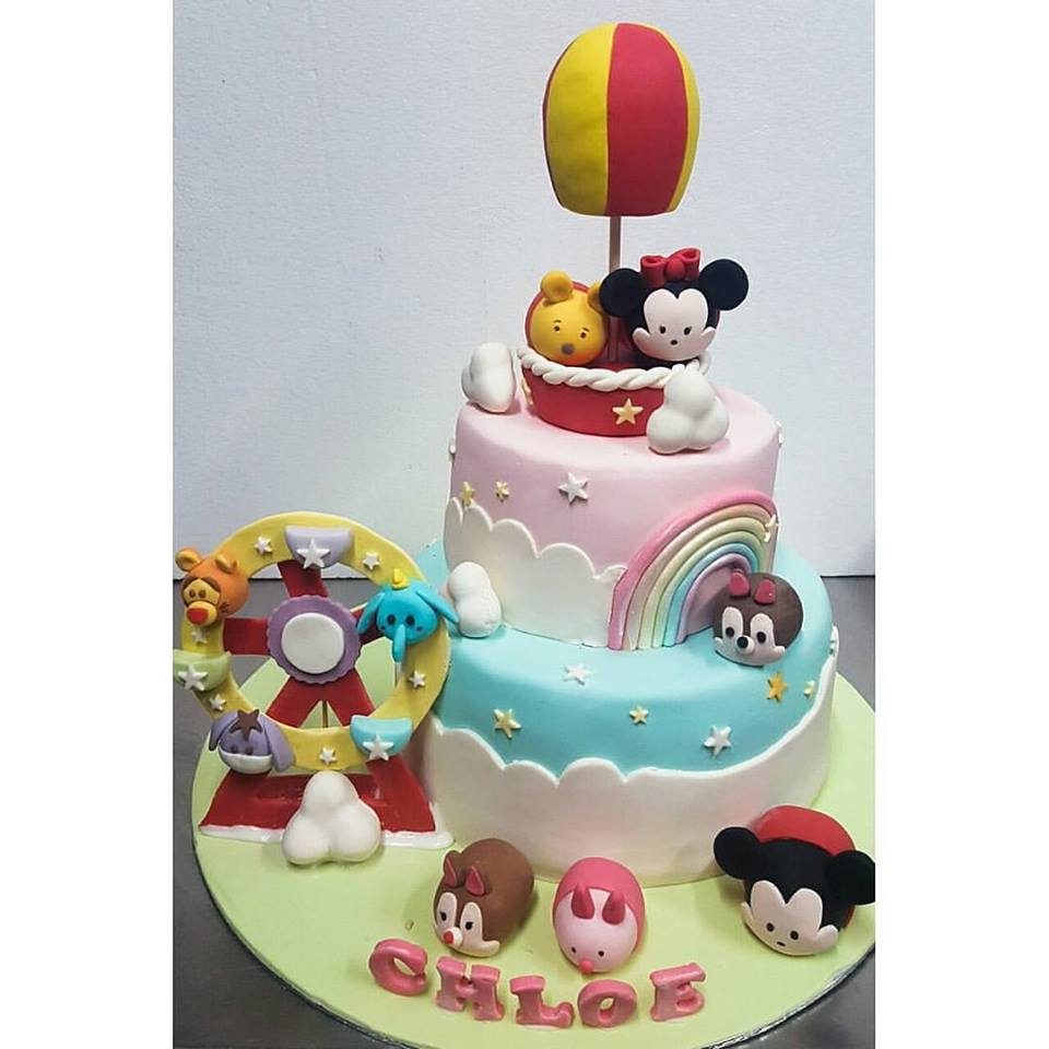 Two-tier Disney Tsum Tsum cake. Made by Little Sprinkles Singapore - Recommend.sg