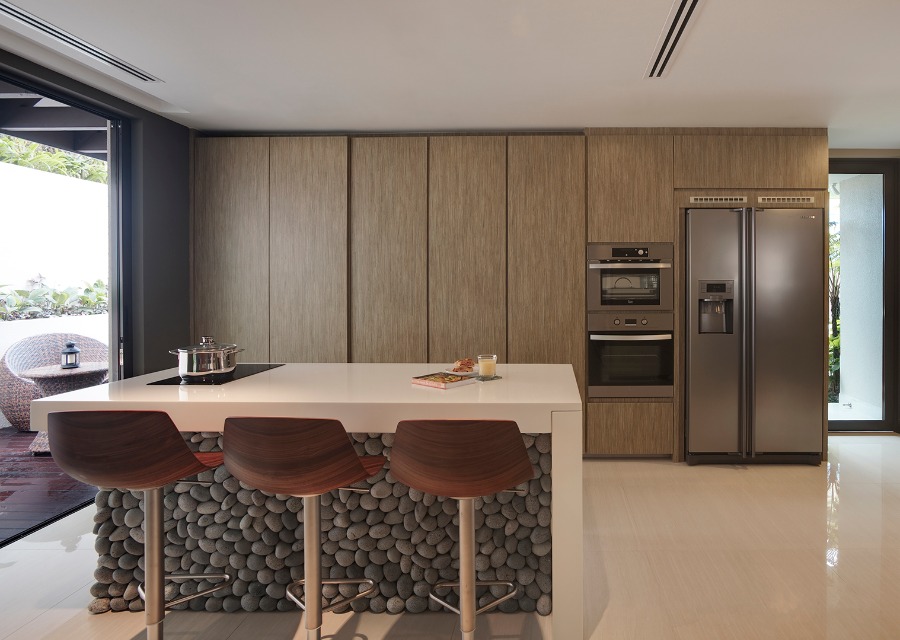 Completed kitchen in Siglap, Singapore by ZADC Studio