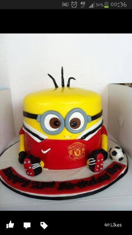 If the birthday boy is a fan of Manchester United and Minion, this cake would be a perfect surprise for him. Made by: My Fat Lady Cakes and Bakes.Source
