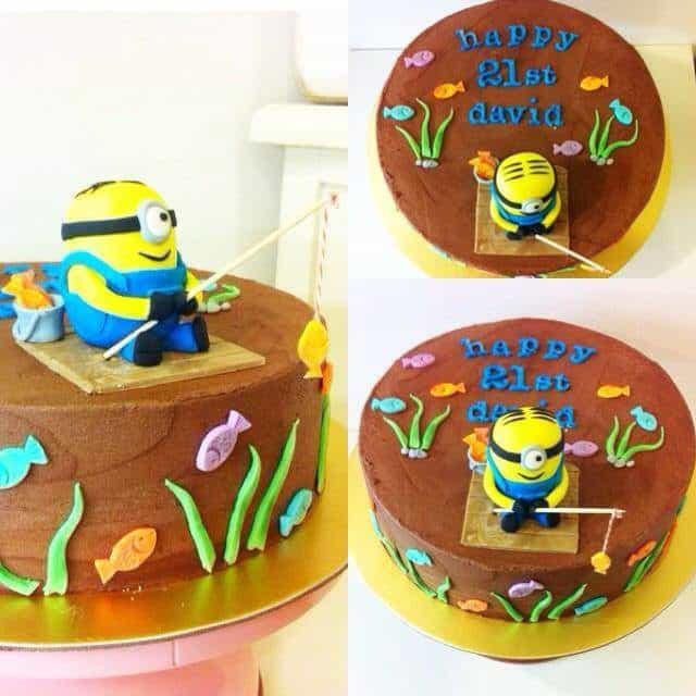 A fishing Minion character is very suitable for a birthday boy who’s always gone fishing.Made by: Little House of Dreams.Source