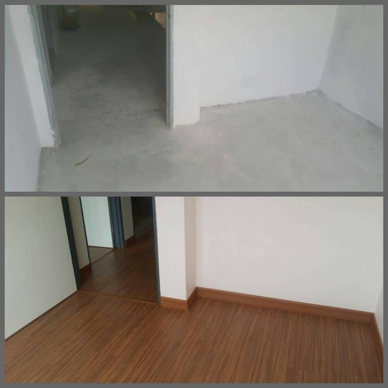 Laminate flooring before and after